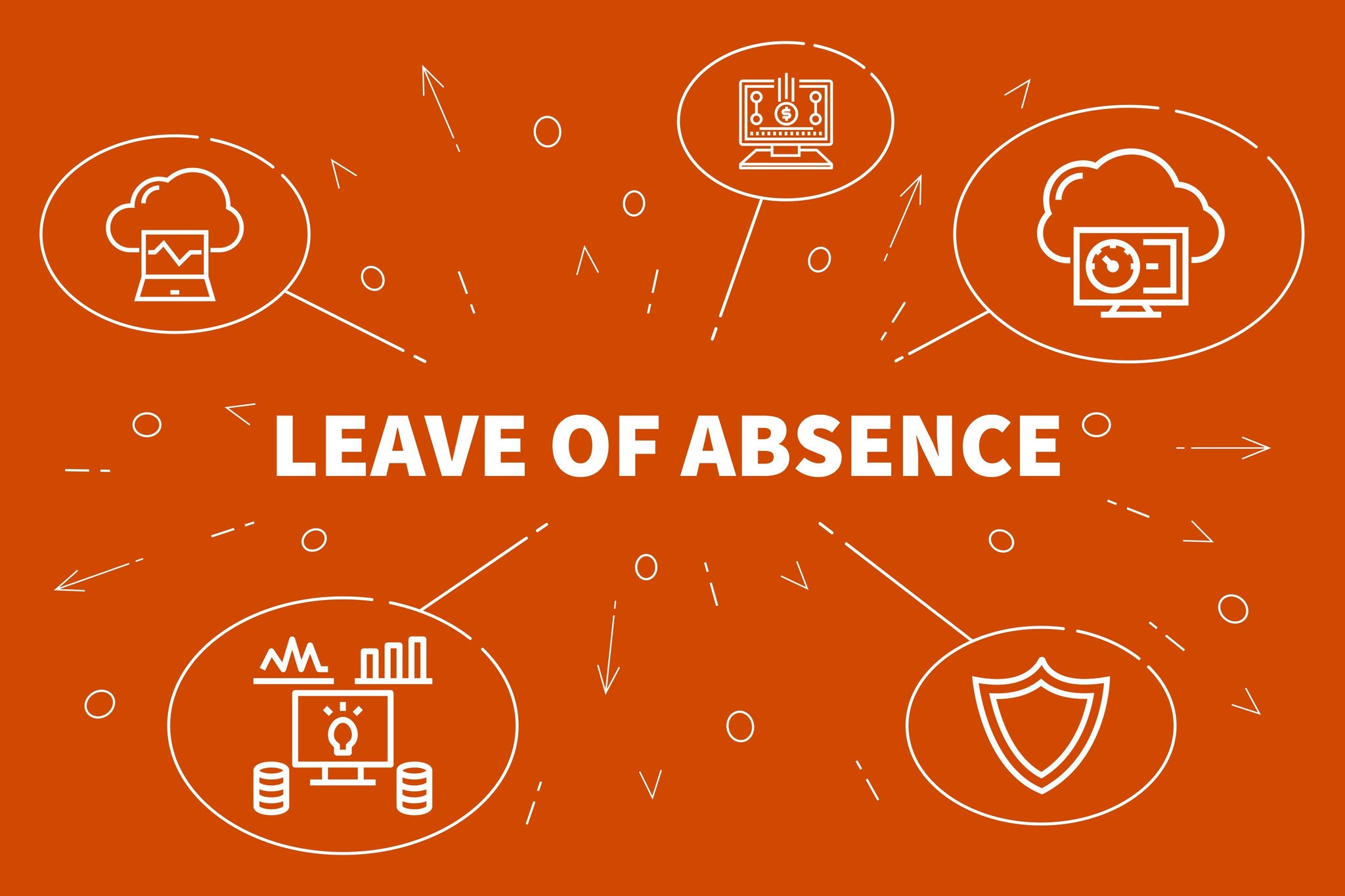 Conceptual business illustration with the words leave of absence, Conceptual business illustration with the words leave of absence