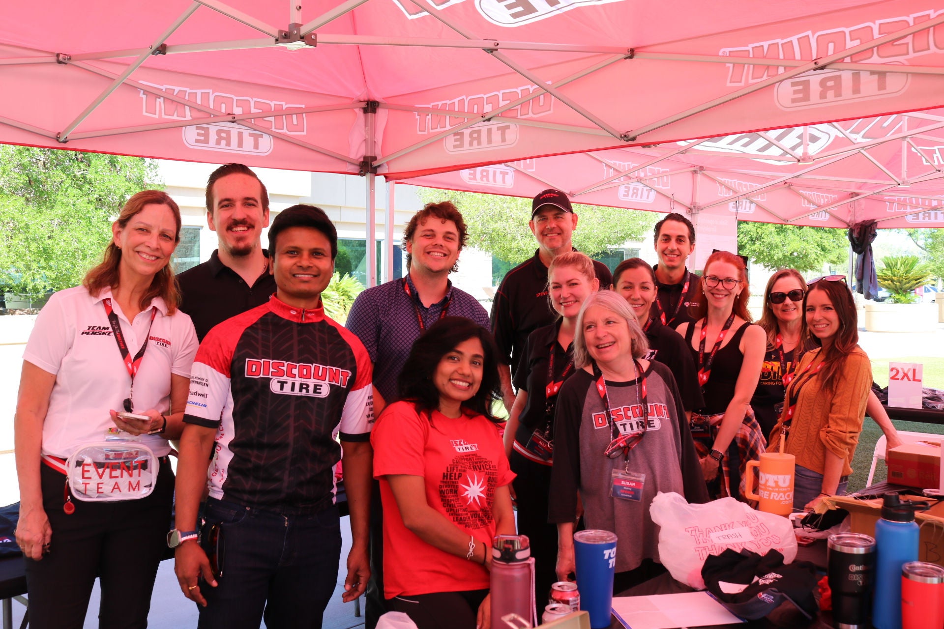 Volunteers sold Discount Tire merch during the Caring For Our Own event.